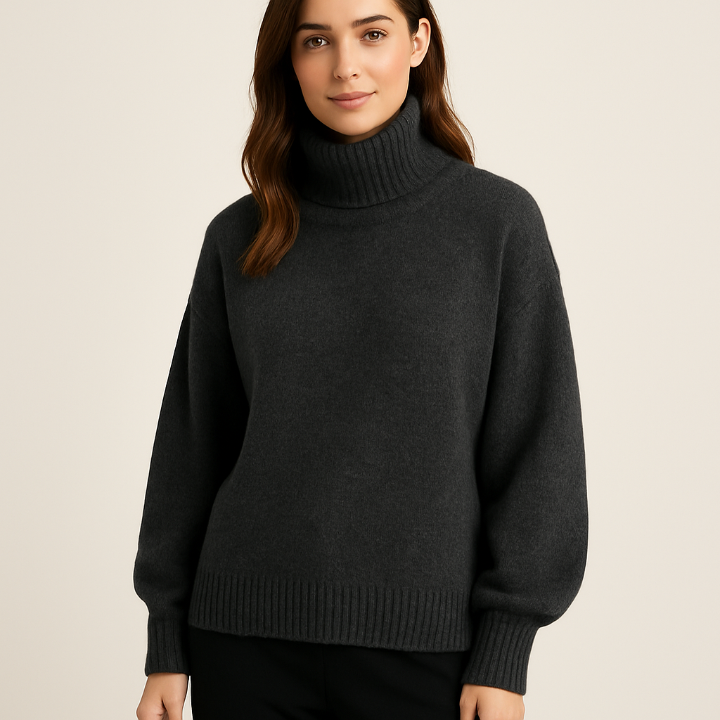Clara Jersey de Mujer – Diseño Oversize con Cuello Alto Elegante