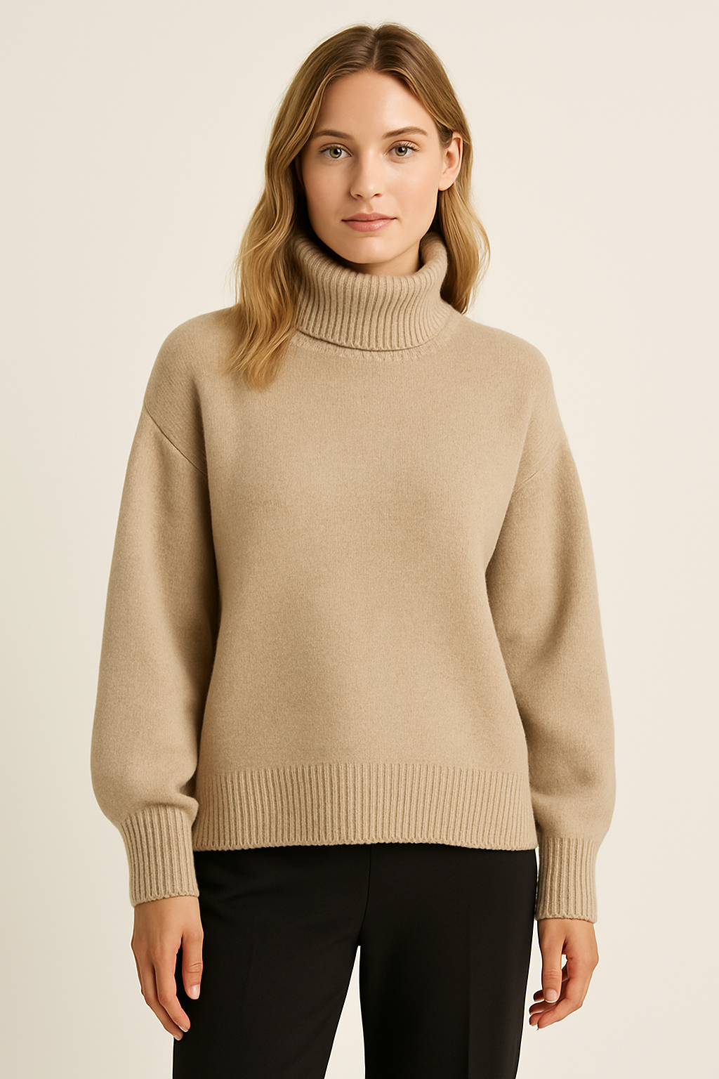 Clara Jersey de Mujer – Diseño Oversize con Cuello Alto Elegante
