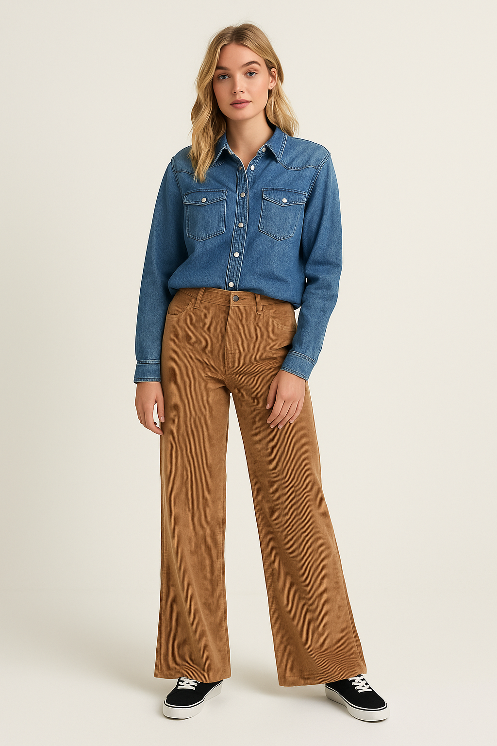 Lucía Pantalón de Mujer – Wide-Leg de Pana con Estilo Moderno