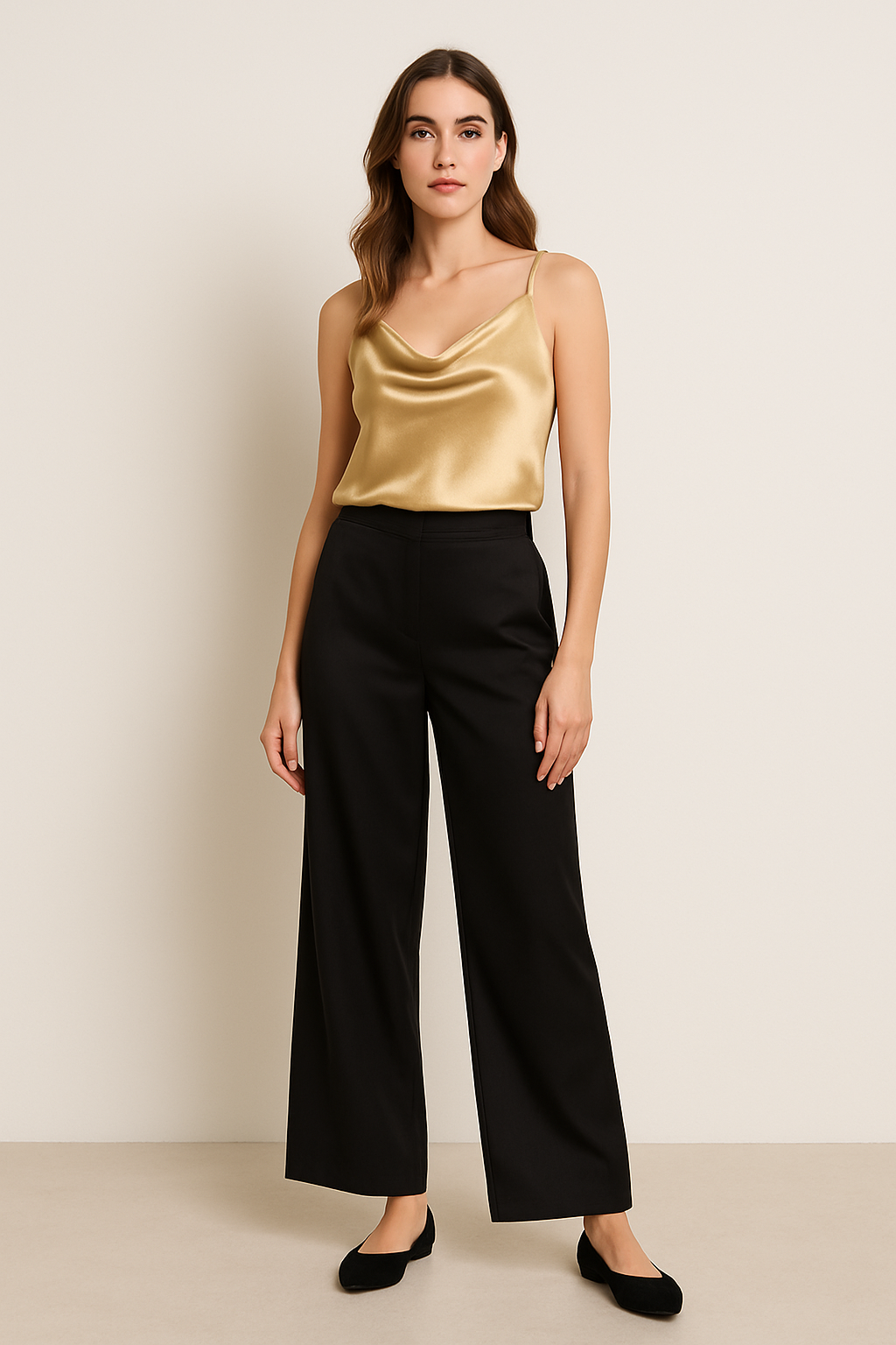 Eva Pantalón de Mujer – Wide-Leg de Satén con Estilo Sofisticado
