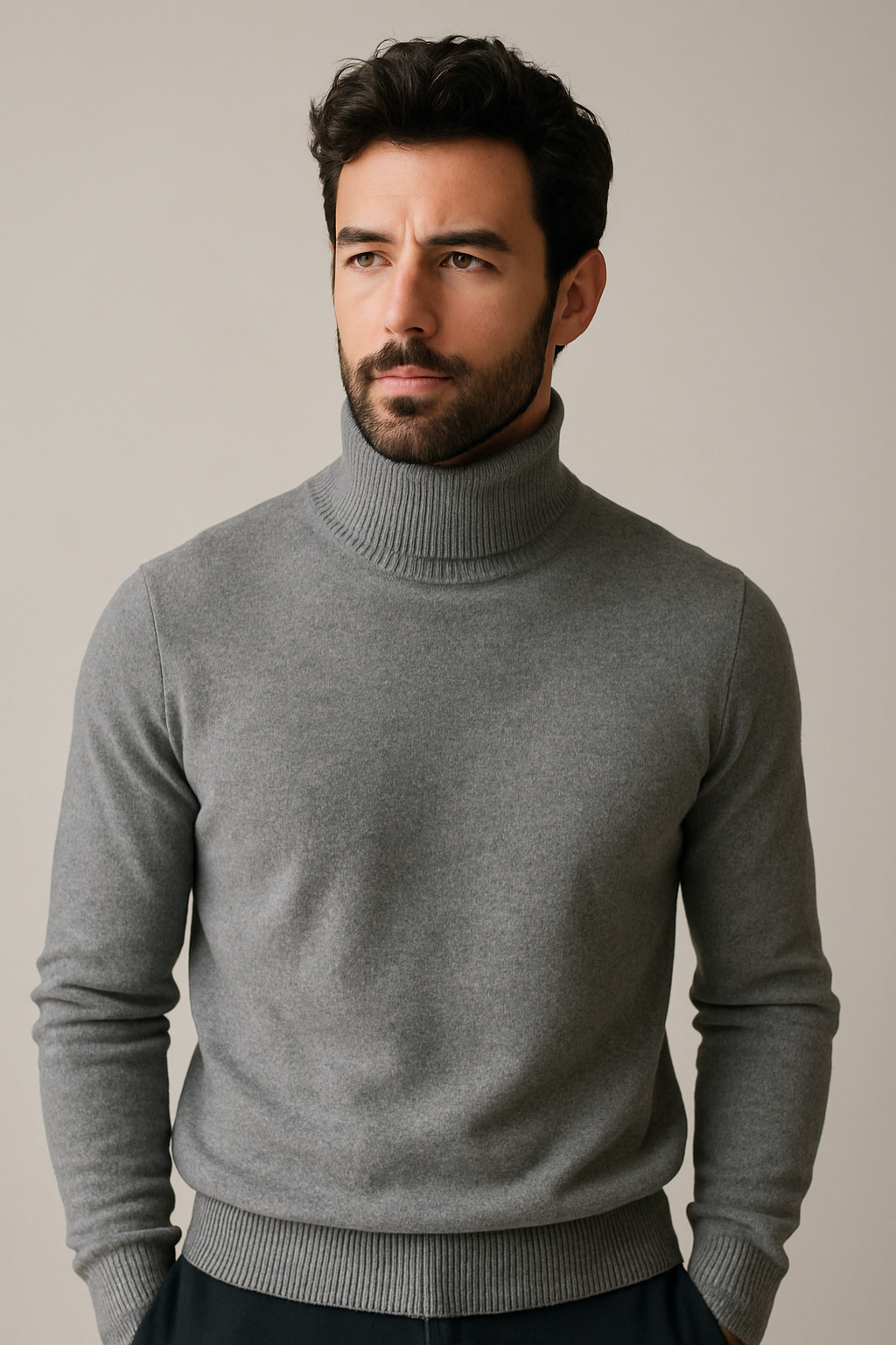 Mateo Jersey de Cuello Alto – Tejido Suave, Cálido y con Toque Sofisticado