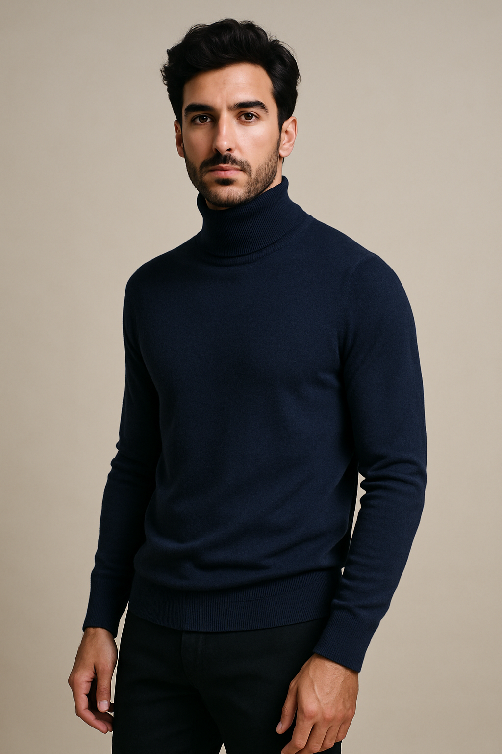 Mateo Jersey de Cuello Alto – Tejido Suave, Cálido y con Toque Sofisticado